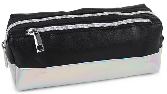 Girls oblong 2 zip black