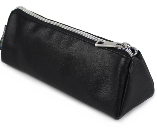 Triangular black pencil case