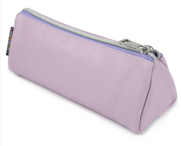 Triangular lilac pencil case
