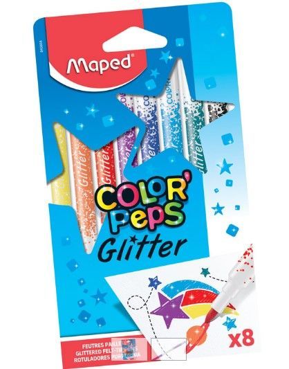GLITTER FELT TIP PENS X10
