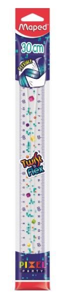 RULER PIXEL PARTY TWISTNFLEX 30CM
