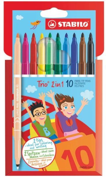 STABILO Trio 2in1 10pcs cardboard wallet