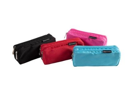 Pencil case rectangle 2comp COLOR ass