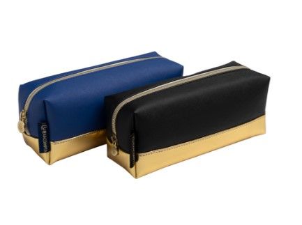 Pencil case rectangle PU NeoDeco ass.