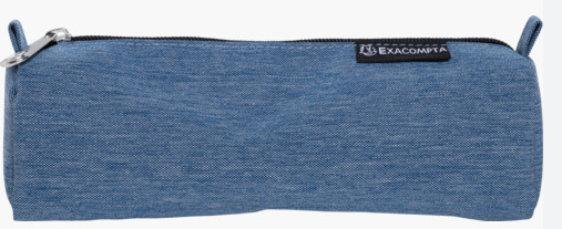Pencil case half round Denim 500 col ass