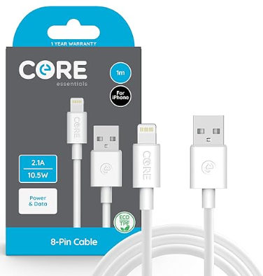 Core8-pin cable 1m TPE White 2.1A/10.5W