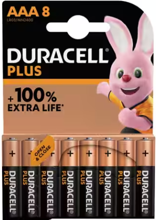 Duracell plus AAA 8 pack-box of 10