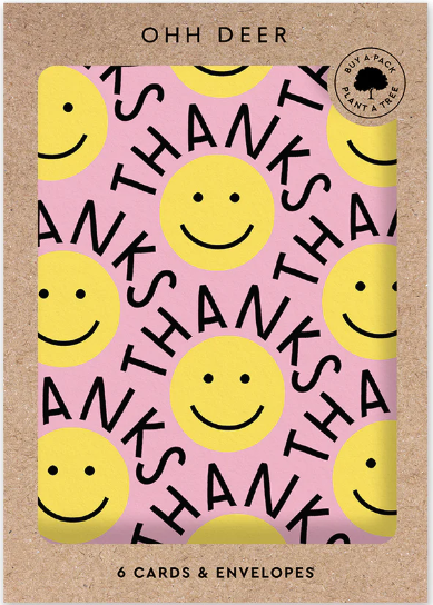 Yellow Smiley Thank You Card Set