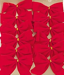RED LARGE VELVET BOWS 12 PACK