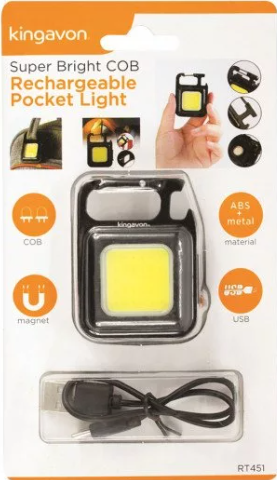 KINGAVON RECHARGEABLE POCKET LIGHT COB