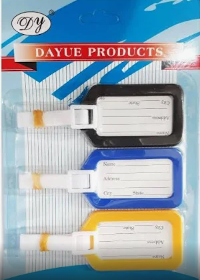 LUGGAGE TAGS ASSORTED COLOURS 3 PK
