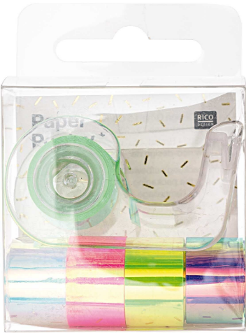 MINI MIRROR TAPE SET, RAINBOW 5 PCS, 12MM X 1,8 M