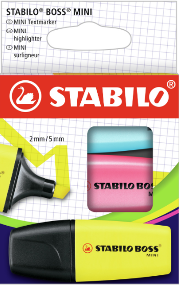 STABILO BOSS MINI 3pcs cardboard wallet