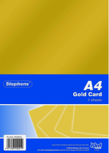 Stephens A4 220gsm Gold Card 4 sheets