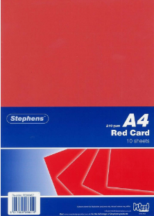 Stephens A4 210gsm Red Card
