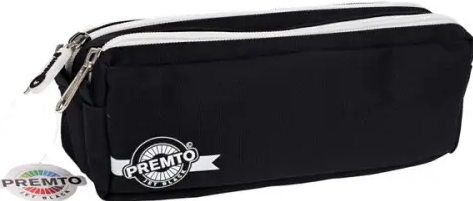PREMTO 3 POCKET PENCIL CASE -  JET BLACk