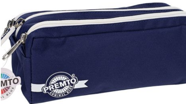 PREMTO 3 POCKET PENCIL CASE -   ADMIRAL BLUE