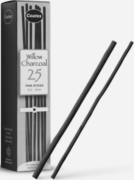 Willow charcoal thin / box