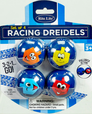 CHANUKAH RACING DREIDELS, PLASTIC, 2.25