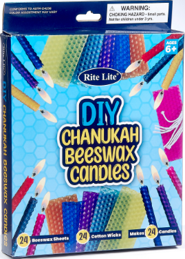D-I-Y CHANUKAH BEESWAX CANDLES,24 CANDLES, 4