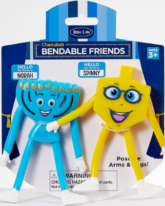 CHANUKAH DREIDEL & MENORAH,BENDABLE PLSTC,7