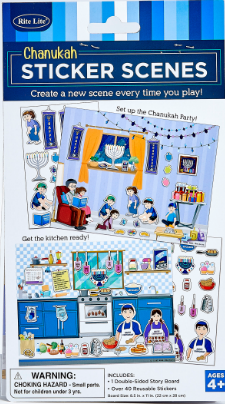 CHANUKAH STICKER SCENES W/ REUSABLE STICKERS,PVC C
