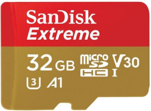 Sandisk Extreme microSDHC 32GB Memory Card and Adapter