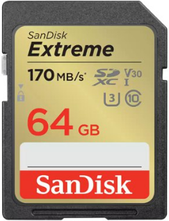 SanDisk Extreme 64GB SDXC UHS-1 Class 10 Memory Card