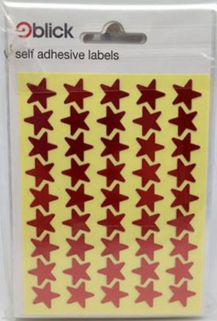 Mini Pack 13mm Red Metallic Stars