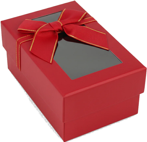 Small Rigid Gift Box With Window and Ribbon