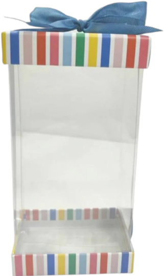 PET Clear Gift Boxes with Printed Lid - Pack of 3