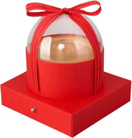 Round Dome Gift Box With Ribbon