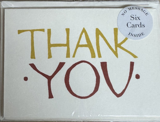 6 Thank You Cards & Env A7