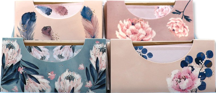 10 Flower papers and envelopes