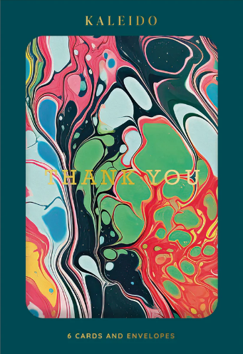 Thank You Colourful Marble 6 Cards And Envelopes