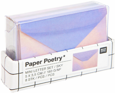 Mini Letter Set The Sky is the Limit FSC  MIX, 8 envelopes, 5x3,5 cm, 180 g/m²