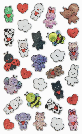 Puffy Stickers Chingu, 1 sheet