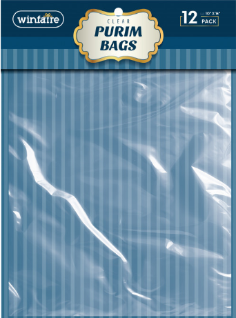 Clear Purim Bags - 10