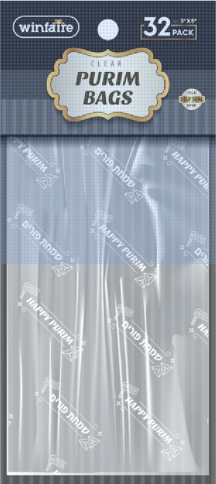 Clear Purim Bags - Print - 3