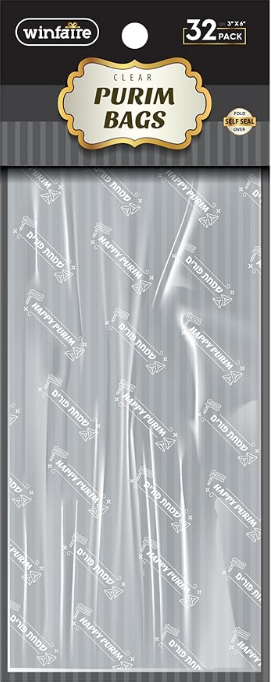 Clear Purim Bags - Print - 3
