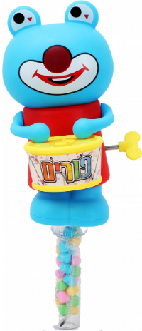 Candy Filled Purim Clown Drummer