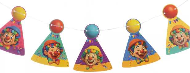 Purim Clown Hat Banner