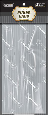 Clear Purim Bags 5x10