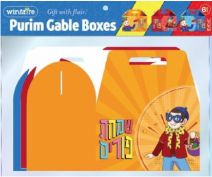 Ner Mitzvah Purim Gable Box 6pk