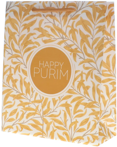 Purim UPVC Gift Bag Gold Leaves
