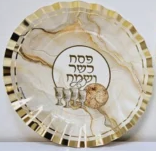 7 Round Pesach themed plate 8pk