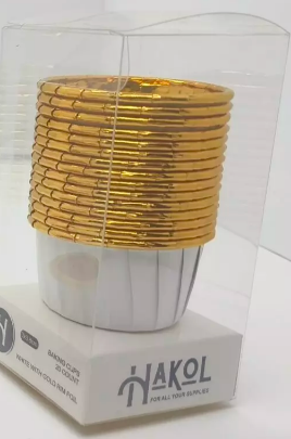 4x5cm White/ Gold marble foil muffins 20pk