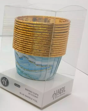 4x5cm Blue marble foil muffins 20pk