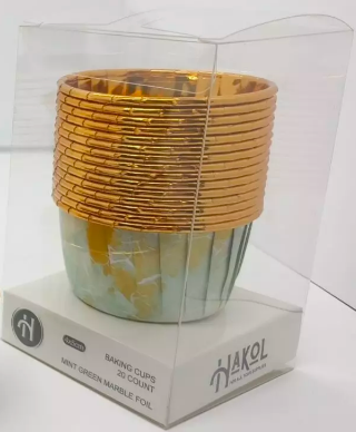 4x5cm Mint green marble foil Muffin 20pk