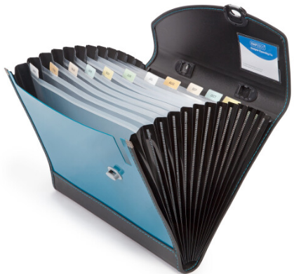 Rapesco Designer Expanding File with Handle A4+ (13 Compartments) - Teal